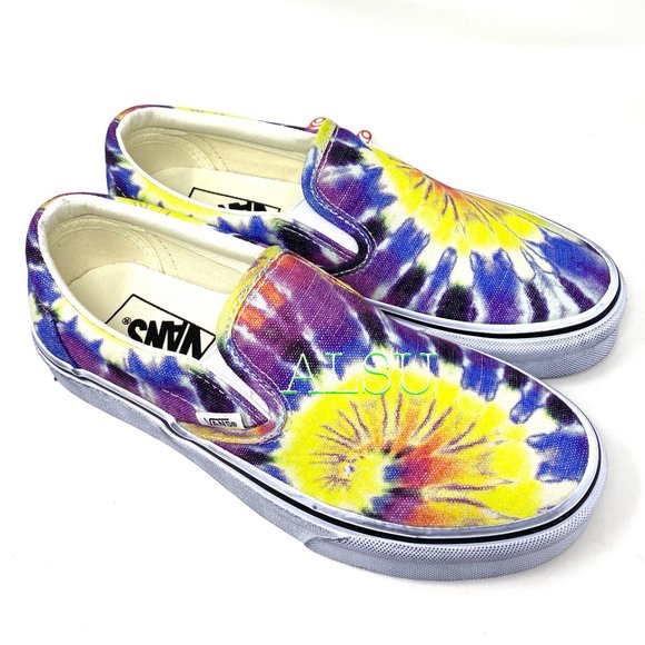 💖MEGA SALE💖VANS Classic Slip On Washed Tie-Dye Canvas Women's VN0A4U3819X - Picture 3 of 9